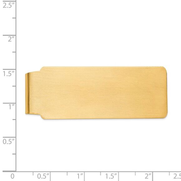 Men's 14k Yellow Gold Satin Fold-Over Money Clip - Picture 3 of 5